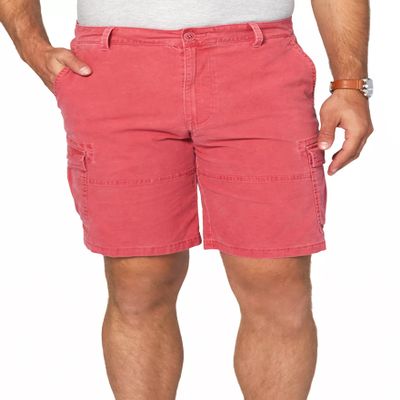 IZOD Men's Pigment Dyed 10.5" Cargo Short, Saltwater Red, 30