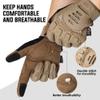 ZUNE LOTOO Tactical Gloves for Men, Touchscreen Motorcycle Gloves with Finger Impact Protection, Tan Palm Padded Safety Work Gloves for Paintball Airsoft Range Tac Female Women(Medium) view 3