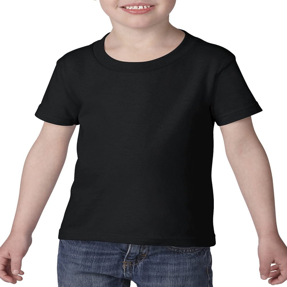 Apparel Globe Toddler Heavy Cotton Short Sleeve T-Shirt, Black, 2T