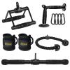 DYNASQUARE Cable Attachments for Home Gym, Made of Heavy Duty Solid Steel, LAT Pulldown Attachment, Weight Machine Accessories, Straight Pull Down Bar, Tricep Rope, Exercise & Double D Handle view 1