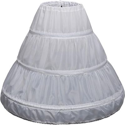 ARTYME 3 Hoops Children Kid Girl Dress Petticoat Crinoline Underskirt For Flower fluffy skirt Underskirt (White, 55cm)