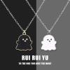 4Pcs Ghost Pendant Necklaces for Women Men Best Friend Lovely Ghost Enamel Charm Chokers Gift Couple Memorial Necklace Jewelry Gifts Costume Halloween view 3