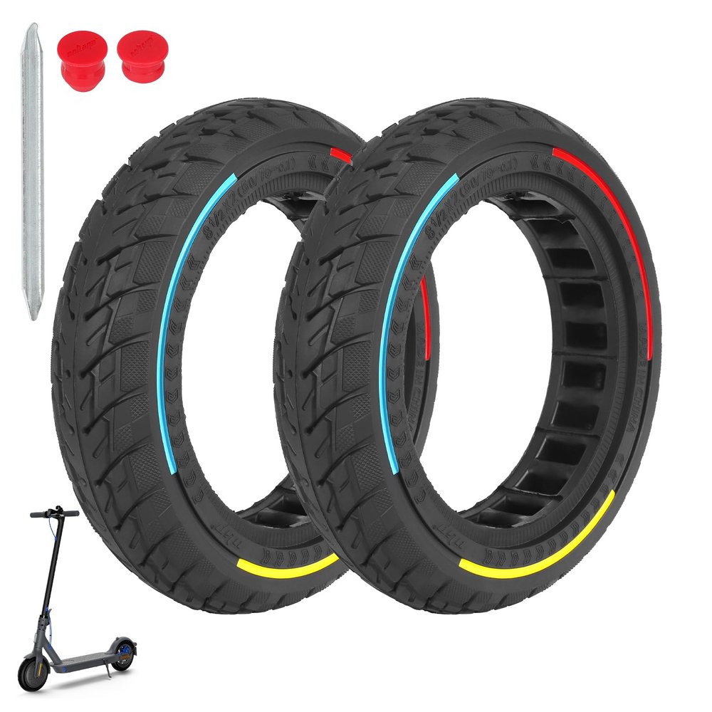 ulip (2-Pack) 8.5 x 2 Solid Scooter Tire 8.5 inch Rubber Tire 50/75-6.1 Front and Rear Wheels Replacement for Gotrax GXL V2 Hiboy S2 Pro Xiaomi M365 Pro Pro2 1S MI3 and 8.5 inch Scooters