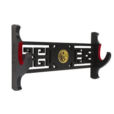 GUIIYLGG Sword Holder Katana Wall Mount 1-Tier Tai Chi icon Velvet Padded Katana Holder Samurai Sword Display Rack Wand Lightsabe Wakizashi Sword Stand Display Hanger