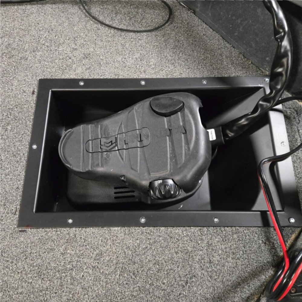 UanofCn 100RTMP Trolling Motor Tray for Minn Kota Motor Corded Foot Pedal Control Pan Coated Aluminum and Recessed
