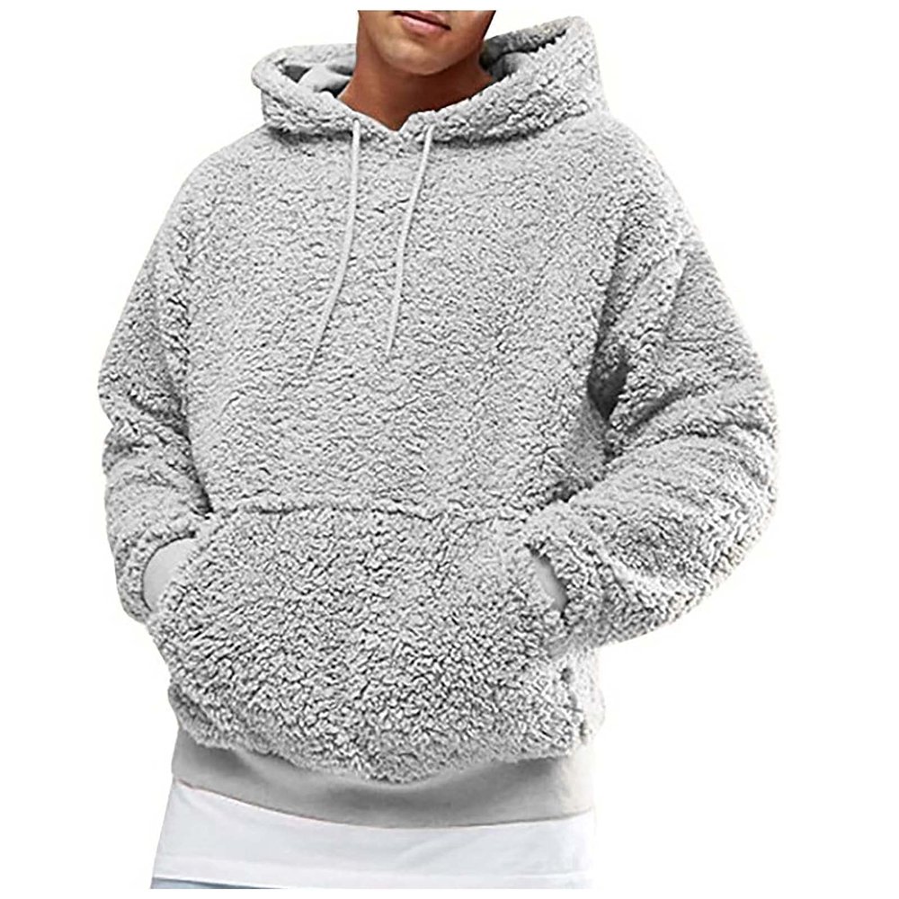 Casual Hoodies for Men Sweatshirt Pullover Hoodie Long Sleeve Fall Winter Workout Hooded Sweatshirts (L, Gray)