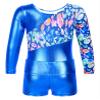 Daenrui Kids Girls Long Sleeve Gymnastics Leotards with Shorts Biketard 2 Pieces Ballet Dance Outfits Tracksuit Royalblue 8 Years view 4