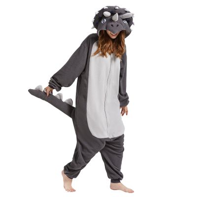 BETIFUHOM Animal Triceratops Onesie Pajamas Unisex Adult Dinosaur Christmas One-Piece Costume Cosplay for Women and Men
