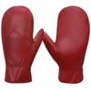 Women's Leather Mittens Warm Lambskin Mittens Winter Fleece Lined,Red,L view 1