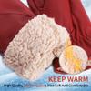 Women's Leather Mittens Warm Lambskin Mittens Winter Fleece Lined,Red,L view 2