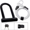 Bicycle Locks Heavy Duty Anti Theft Bike Lock Heavy Duty Bike Lock,Bike Lock Bicycle U Lock Anti-Theft Road Mountain Bike Motorcycle Lock Bicycle Accessories Steel Cable Security Locks-Black Set view 2
