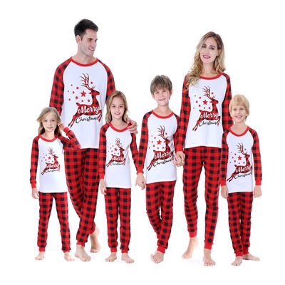 Benaive Matching Family Christmas Holiday Pjs Pajamas Set for Women Men Sleepwear (White & Red, Reindeer, Men-Large)