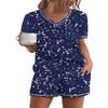 Ekouaer Women's Pajamas Sets Short Sleeve Lounge Sets Sleepwear Casual Two Piece Pjs With Pockets Star Print Medium view 1