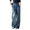 JEShifangjiusu Wide Leg Jeans For Women Distressed Flare Jeans High Waisted Loose Long Baggy Ripped Hole Denim Jeans (29,Blue) view 1