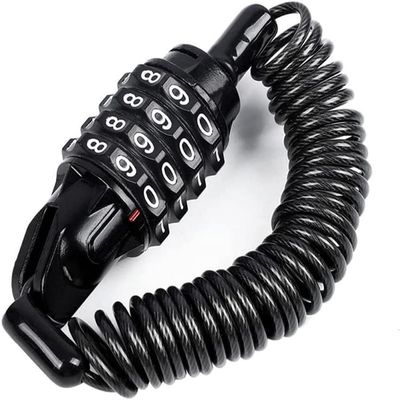 Bicycle Locks Heavy Duty Anti Theft Bike Lock Bicycle Mini Helmet Lock Chain 4 Digit Password Bike Motorcycle Motorbike Anti-Theft Hanging Hook Cable Lockstitch