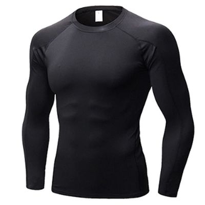 SPVISE Compression Shirt Men Long Sleeve Workout Gym Baselayer Top Black