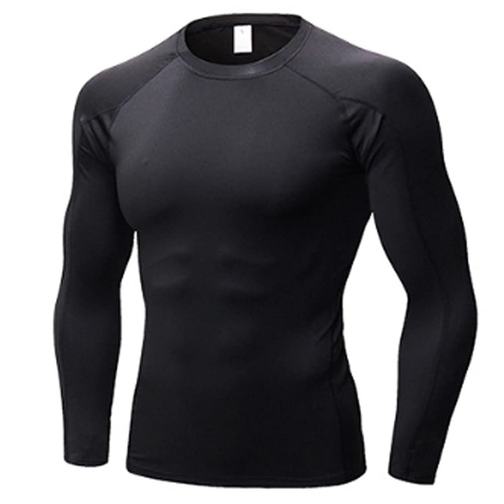 SPVISE Compression Shirt Men Long Sleeve Workout Gym Baselayer Top Black