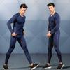 Navy Men's Compression Shirt Long Sleeve Athletic Workout T-Shirts Top Active Sport Baselayer Undershirt Gear Shirt view 3