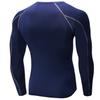 Navy Men's Compression Shirt Long Sleeve Athletic Workout T-Shirts Top Active Sport Baselayer Undershirt Gear Shirt view 4