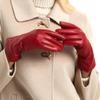 Womens Touchscreen Nappa Lambskin Leather Gloves(100% Cashmere Lining),Red,XX-Large view 1