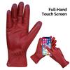 Womens Touchscreen Nappa Lambskin Leather Gloves(100% Cashmere Lining),Red,XX-Large view 2
