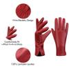 Womens Touchscreen Nappa Lambskin Leather Gloves(100% Cashmere Lining),Red,XX-Large view 4