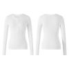 Grunge Clothes for Women Y2K Tops Long Sleeve Fairy Grunge Aesthetic Shirts Teen Girls Vintage Graphic Tees Fall (Solid Button Neck White, M) view 4