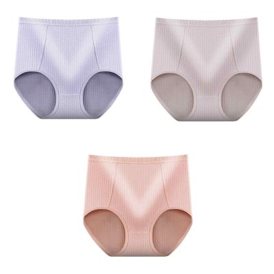 3Pcs/Set Big Size XL~6XLSuper Plus Size Cotton Women's Panties Solid High Waist Lace Briefs Breathable Seamless Soft Ladies Panties (Color : 2, Size : 3X-Large)