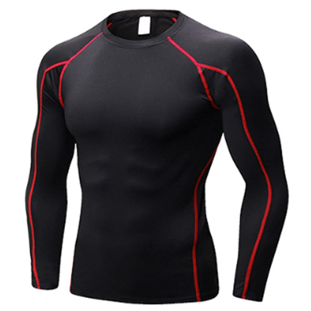 Men's Compression Shirt Long Sleeve Athletic Workout T-Shirts Top Active Sport Baselayer Undershirt Gear Shirt Dry Fit