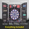 WIN.MAX Electronic Dart Board Cabinet Set, LED Electric Digital Soft Tip Dart Boards for Adults with Cabinet, up to 16 Players, 38 Games and 211 Variations with 12 Soft Tip Dartboard Set (Silver) view 3