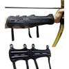 Archery Leather Arm Guard Long 4 Straps Forearm Protective Gear Hunting Arrow Bow (2PCS)