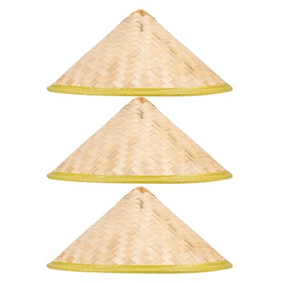 3pcs Woven Hat Asian Straw Hat Rain Hats Performance Hats Farmer Hats Natural Fishing Hat Farmer Hat