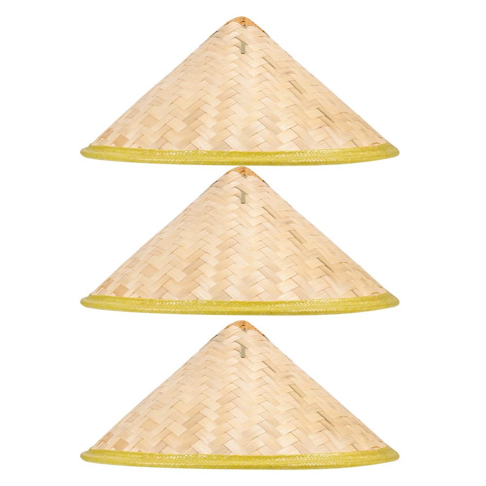 3pcs Woven Hat Asian Straw Hat Rain Hats Performance Hats Farmer Hats Natural Fishing Hat Farmer Hat