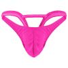 JEsilunmaMY Low Rise Underwear for Men Solid Color Bulge Pouch G-String Bikini Briefs Hollow Out Backless Panties Swimwear (Red2,One Size) view 1