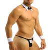 WinChang Mens Sexy Lingerie Set Waiter Tuxedo Role Play Uniform Night Club Costume Outfit Tuxedo Thong Set 3X-Large view 4