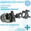 5-Pin Compound Bow Sight - with Level & Height Micro-Adjustable, Aluminum Alloy Hunting Sight for Right/Left Hand, Includes Sight Light & Tools (Short) view 3