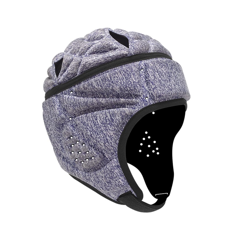 Soft Shell Football Helmet Scrum Cap 7v7 Rugby Helmet Padded Helmet Goalkeeper Adjustable Soccer Goalie Helmet Flag Football Helmet for Child Youth Adult (Grey Purple, Large with 23"-25")