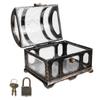 BESPORTBLE Pirate Treasure Chest for Kids - Plastic Treasure Box with Lock and Key, for Christmas Stuffers, Halloween Treat Bags, Birthday Goodie Bags & Classroom Reward, for Kids 3-12 view 2