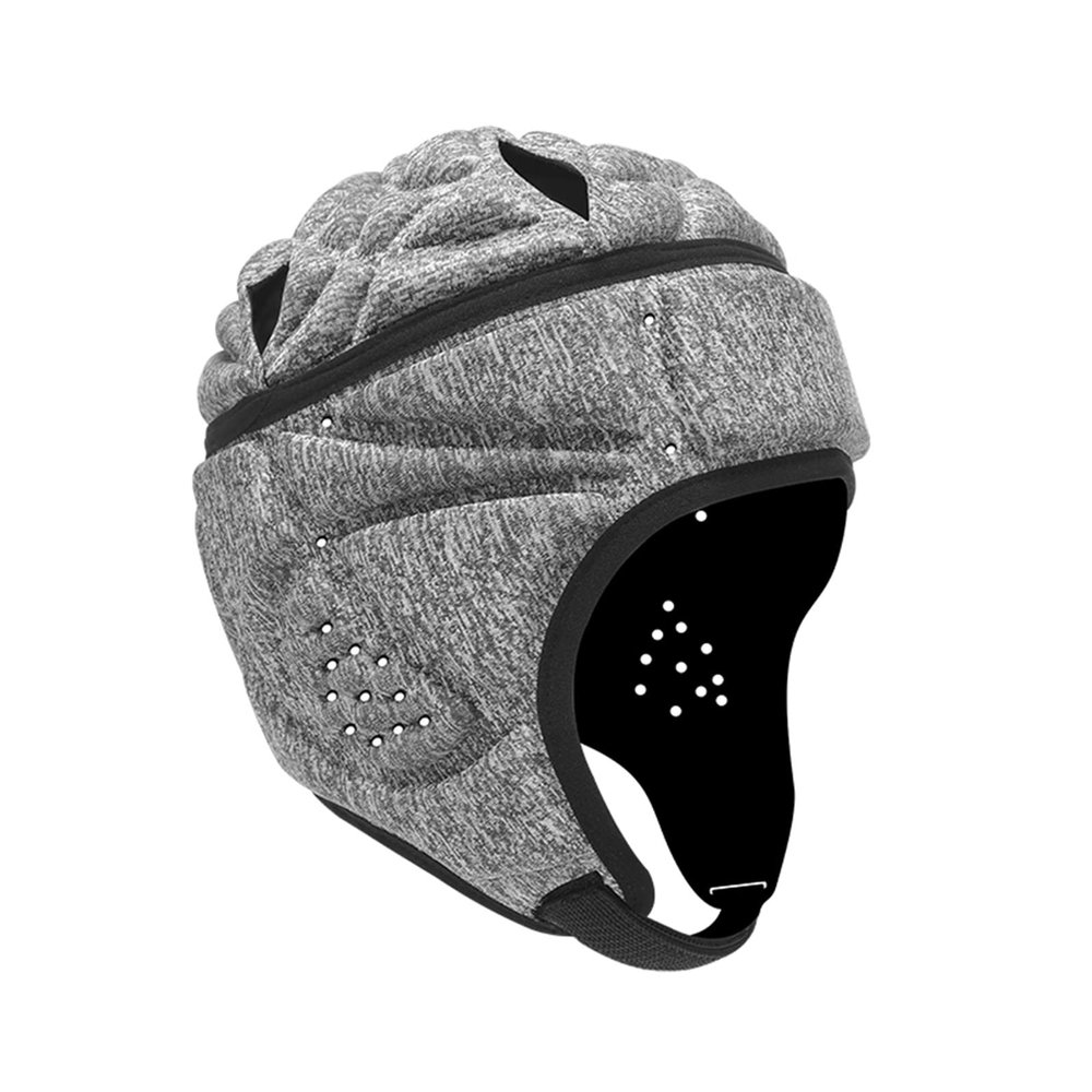Soft Shell Football Helmet Scrum Cap 7v7 Rugby Helmet Padded Helmet Goalkeeper Adjustable Soccer Goalie Helmet Flag Football Helmet for Child Youth Adult (Grey, Large with 23"-25")