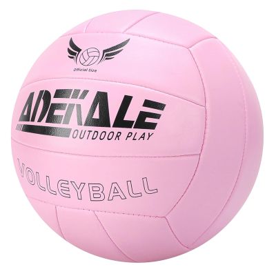 adekale Volleyball Outdoor Volleyball Ball, Pink Volleyballs for Girls Women, Soft Volleyball Official Size for Beach Pool Playing, Ideal Gift Volleyball
