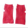 sowaka 2 Pairs Mesh Gloves Fingerless Fishnet Neon ShortStretchyGlove for Women 80S Costume Dress up Halloween Parties (Red) view 1