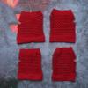 sowaka 2 Pairs Mesh Gloves Fingerless Fishnet Neon ShortStretchyGlove for Women 80S Costume Dress up Halloween Parties (Red) view 4