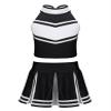 Nikiikoo Kids Girls Cheer Leader Costume Tank Tops and Pleated Mini Skirt Set Schoolgirls Uniform Dance Outfits Dark 10 Years view 1