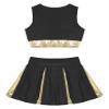 Nikiikoo Kids Girls Cheer Leader Costume Tank Tops and Pleated Mini Skirt Set Schoolgirls Uniform Dance Outfits Black+Shiny 6 Years view 4