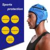 Soft Shell Football Helmet Scrum Cap 7v7 Rugby Helmet Padded Helmet Goalkeeper Adjustable Soccer Goalie Helmet Flag Football Helmet for Child Youth Adult (Red Blue White, Large with 23"-25") view 3