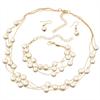 Kilener Gold Layered Pearl Necklaces for Women Faux Pearls Necklace Bracelet Earring Set for Women Multi Layered Pearl Choker Necklaces view 1
