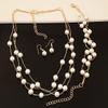 Kilener Gold Layered Pearl Necklaces for Women Faux Pearls Necklace Bracelet Earring Set for Women Multi Layered Pearl Choker Necklaces view 2