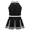 Nikiikoo Kids Girls Cheer Leader Costume Tank Tops and Pleated Mini Skirt Set Schoolgirls Uniform Dance Outfits Dark 6 Years view 2