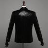 Men's Shiny Sequins Suit Blazer One Button Sequin Festival Party Tuxedo Slim Fit Banquet Prom Wedding Sport Coat (Black,X-Large) view 2