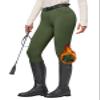 Willit Women's Fleece Riding Breeches Winter Horse Riding Pants Tights Equestrian Thermal Schooling Tights Army Green M view 1